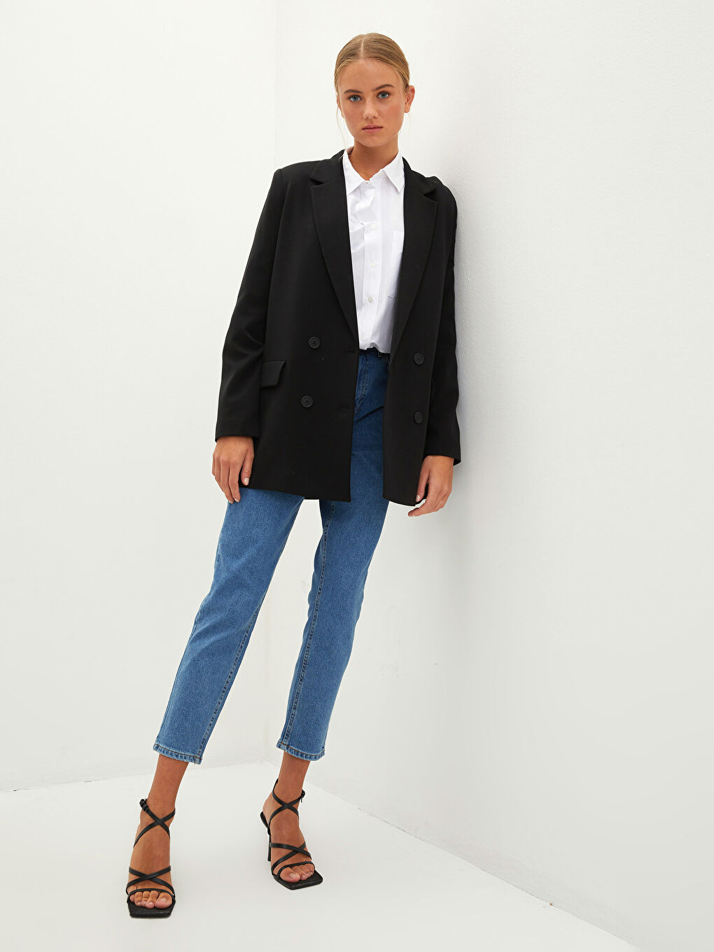 Sacou Blazer Damă cu Mânecă Lungă și Închidere cu Nasturi în Față-2