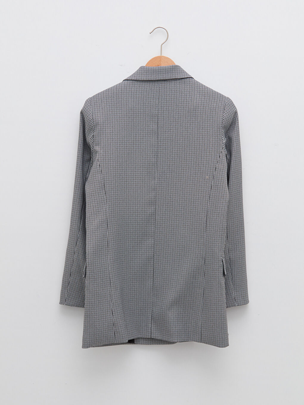 Front Button Closure Crowbar Pattern Long Sleeve Women's Blazer Jacket-6