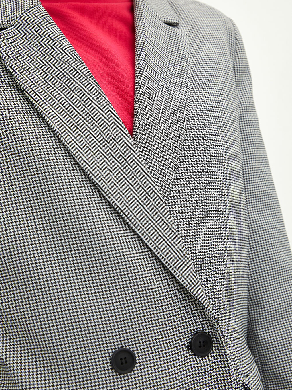 Front Button Closure Crowbar Pattern Long Sleeve Women's Blazer Jacket-2