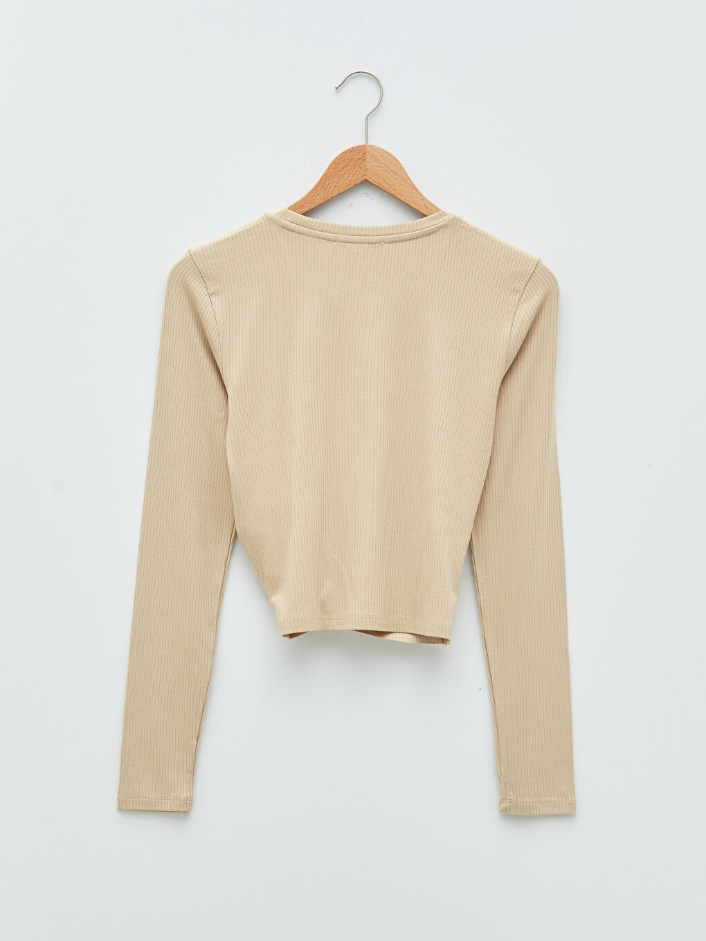 Crew Neck Plain Long Sleeve Women's T-Shirt-6