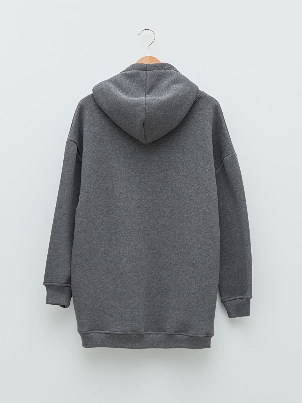 سويت شيرت سميك سادة مزود بغطاء رأس للسيدات بحجم كبير-6