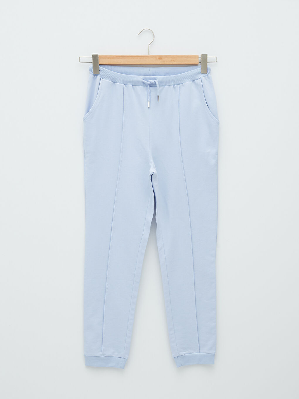 Lila Beli Lastikli Düz Cep Detaylı Kadın Eşofman Altı-5