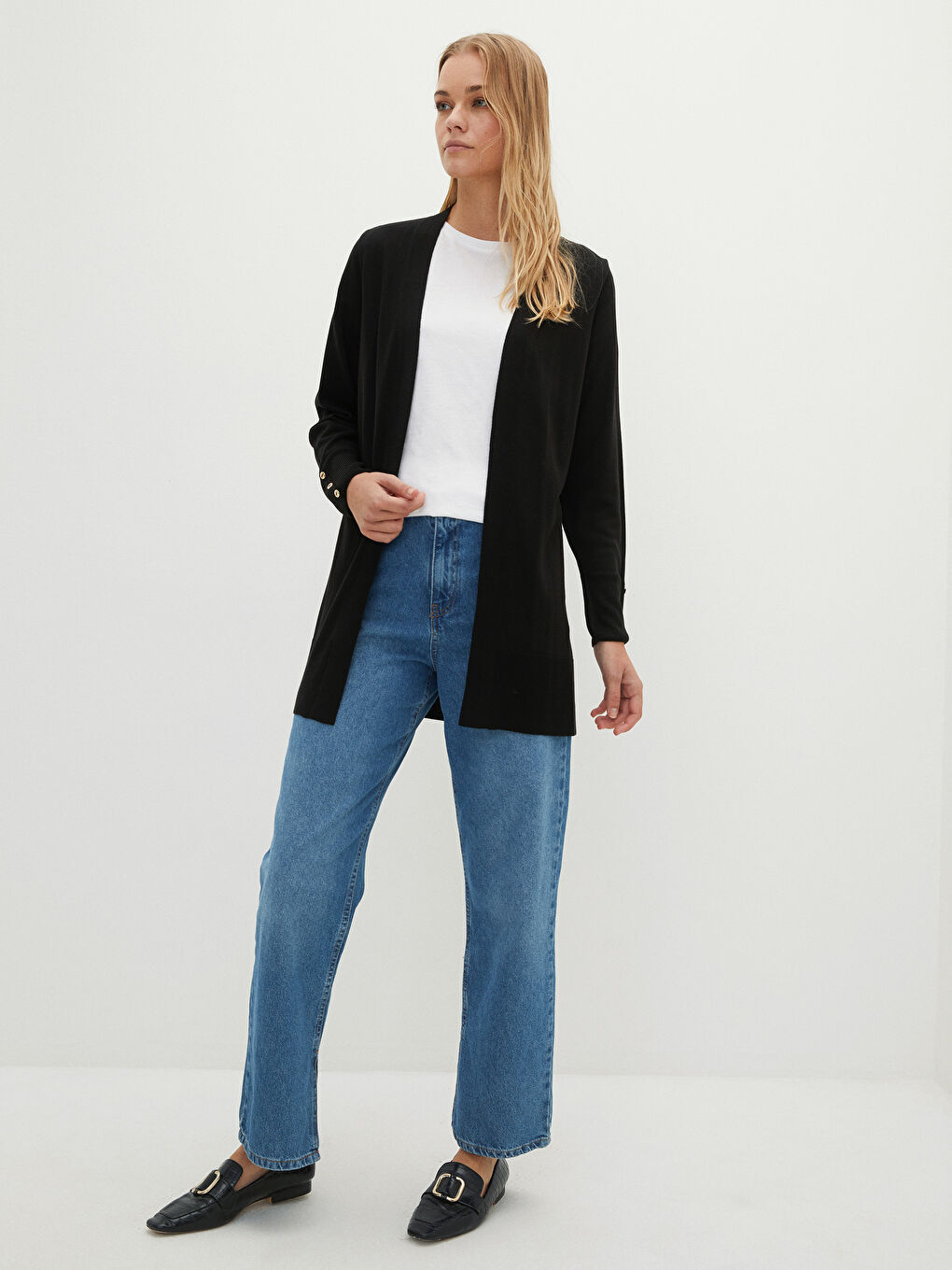 LCWAIKIKI Basic Schalkragen Schlicht Langarm Strickjacke für Damen -W1JL42Z8-CVL