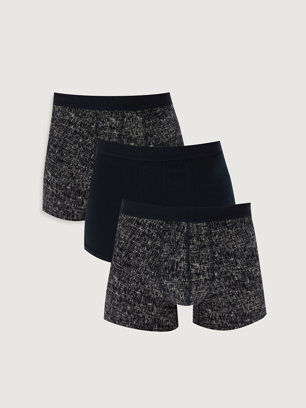 Lacivert Standart Kalıp Pamuklu Esnek Erkek Boxer 3'lü