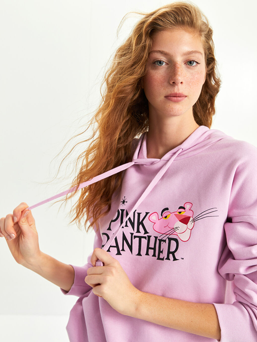 XSIDE Hooded Pink Panther Printed Women's Thick Sweatshirt -W1JM56Z8-G6L