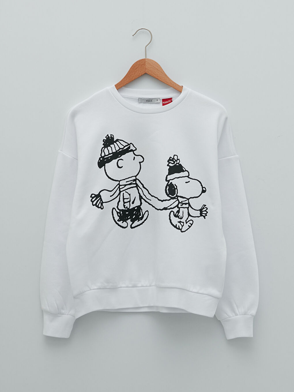 Hanorac Gros Imprimat Snoopy Guler Rotund pentru Femei-4