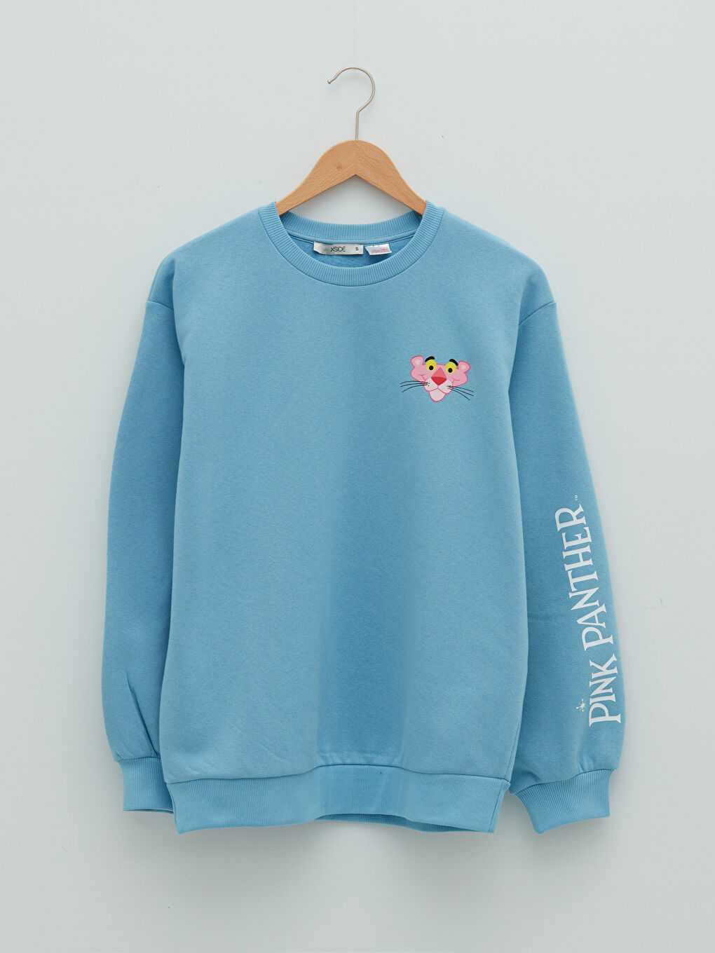 XSIDE Crew Neck Pink Panther Printed Women's Thick Sweatshirt -W1JM68Z8-RR2