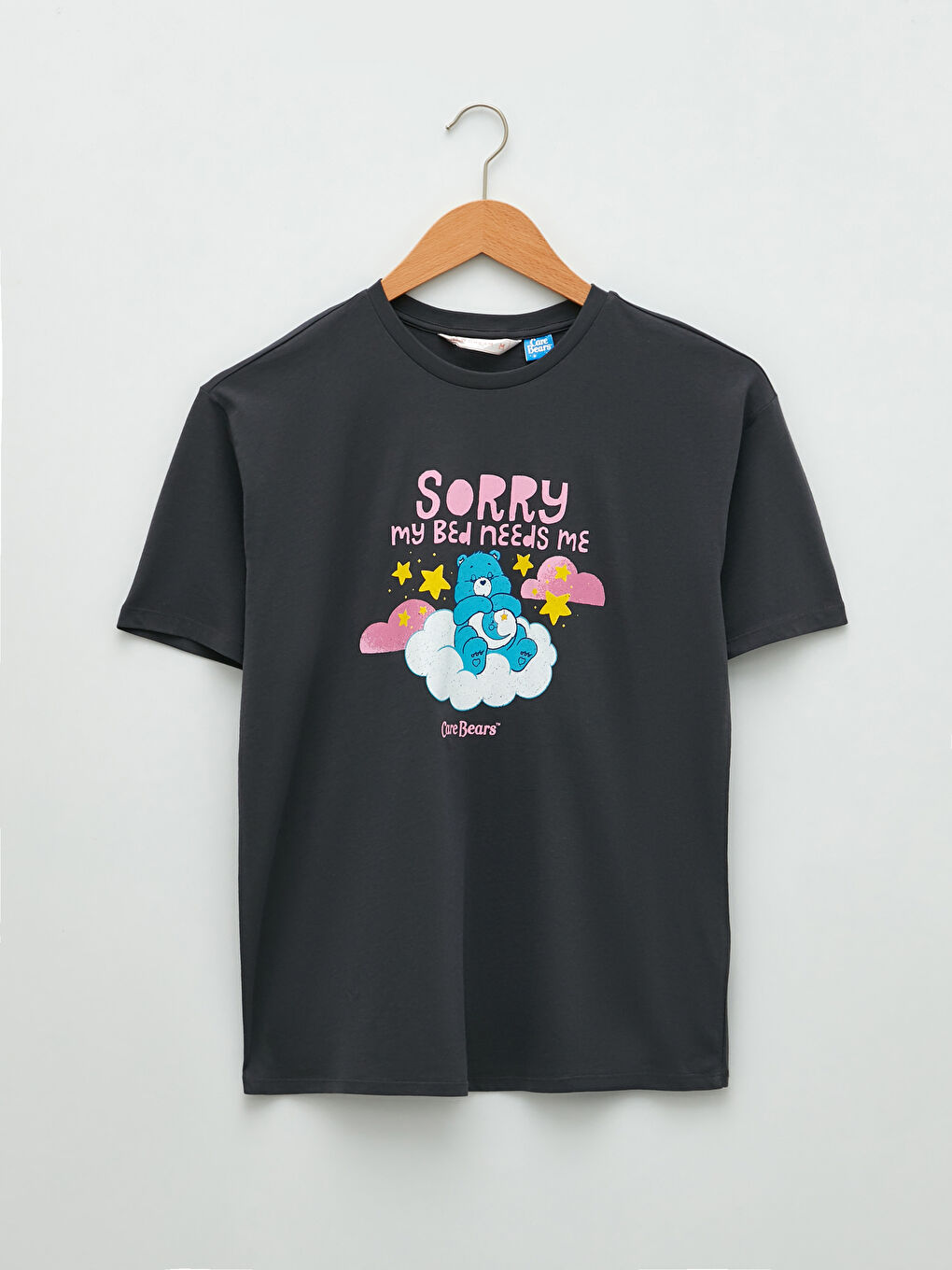 LCW DREAM Crew Neck Care Bears Printed Short Sleeve Cotton Women's Pajamas Set -W1JM71Z8-GA5