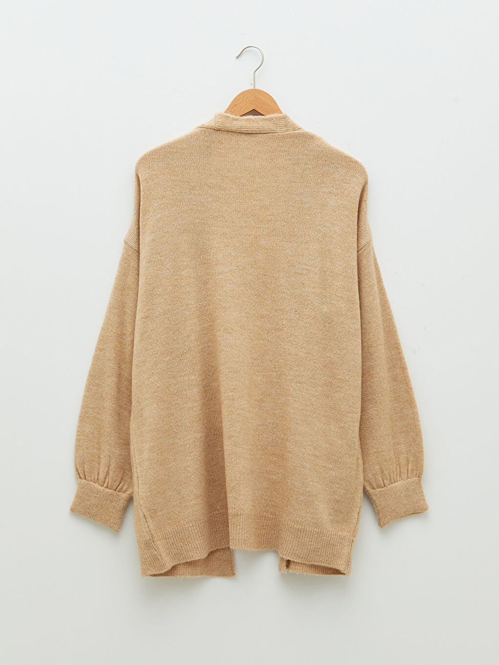 Cardigan Tricotat cu Guler Șal Simplu Mânecă Lungă Supradimensionat pentru Femei-6