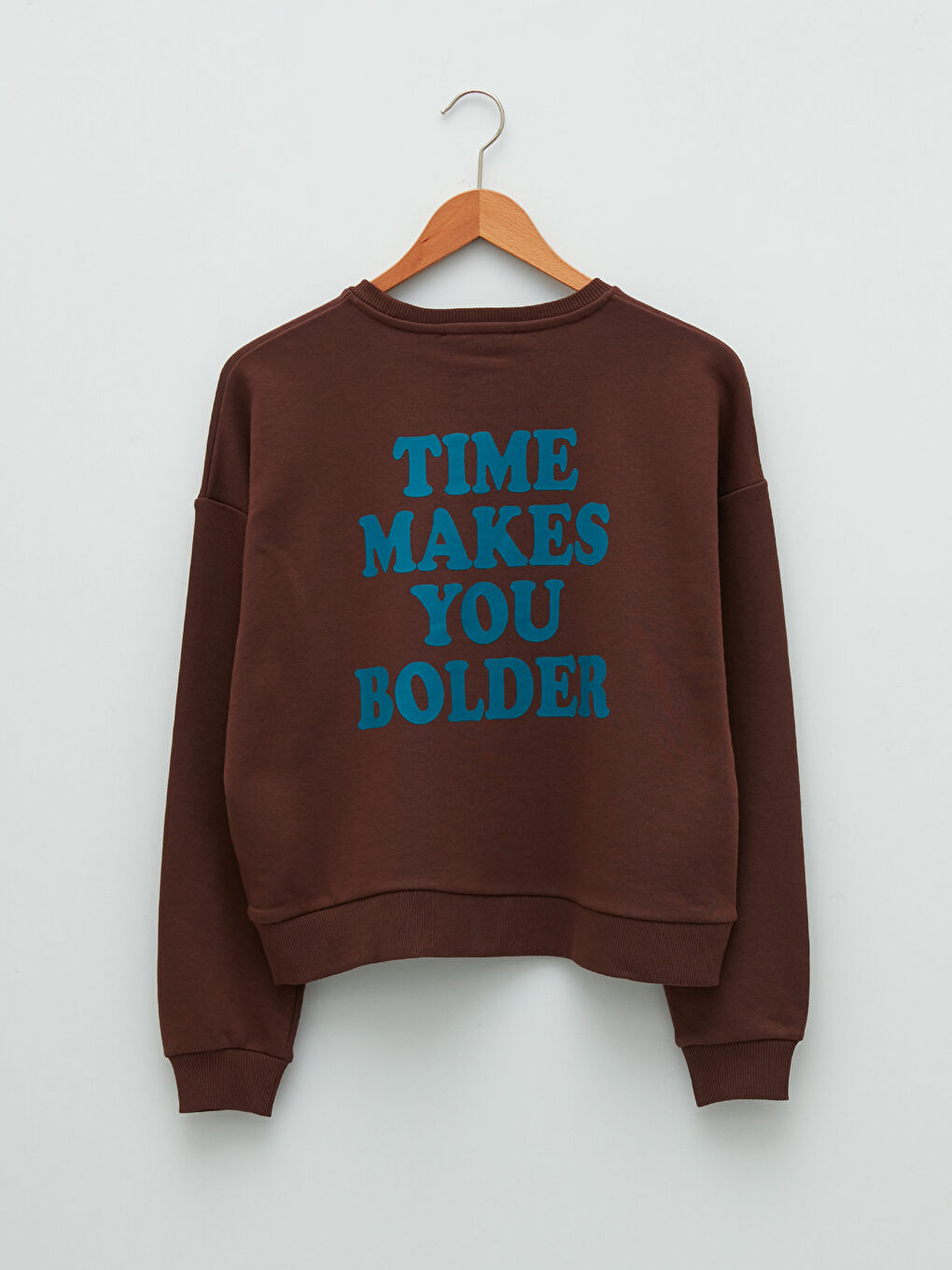 Crew Neck Slogan Printed Long Sleeve Women's Sweatshirt-5