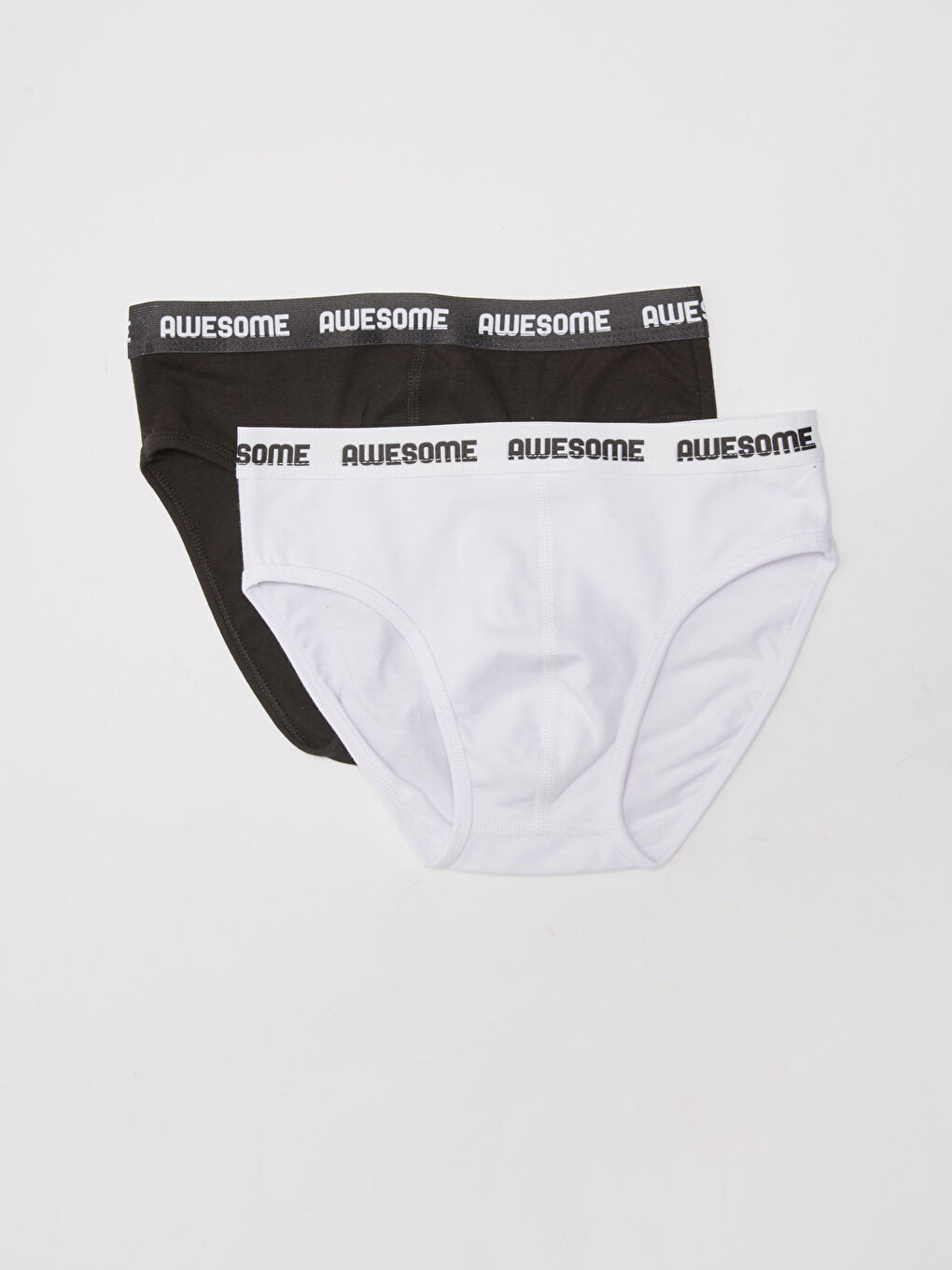 Slogan Printed Cotton Boys' Briefs 2 Pack