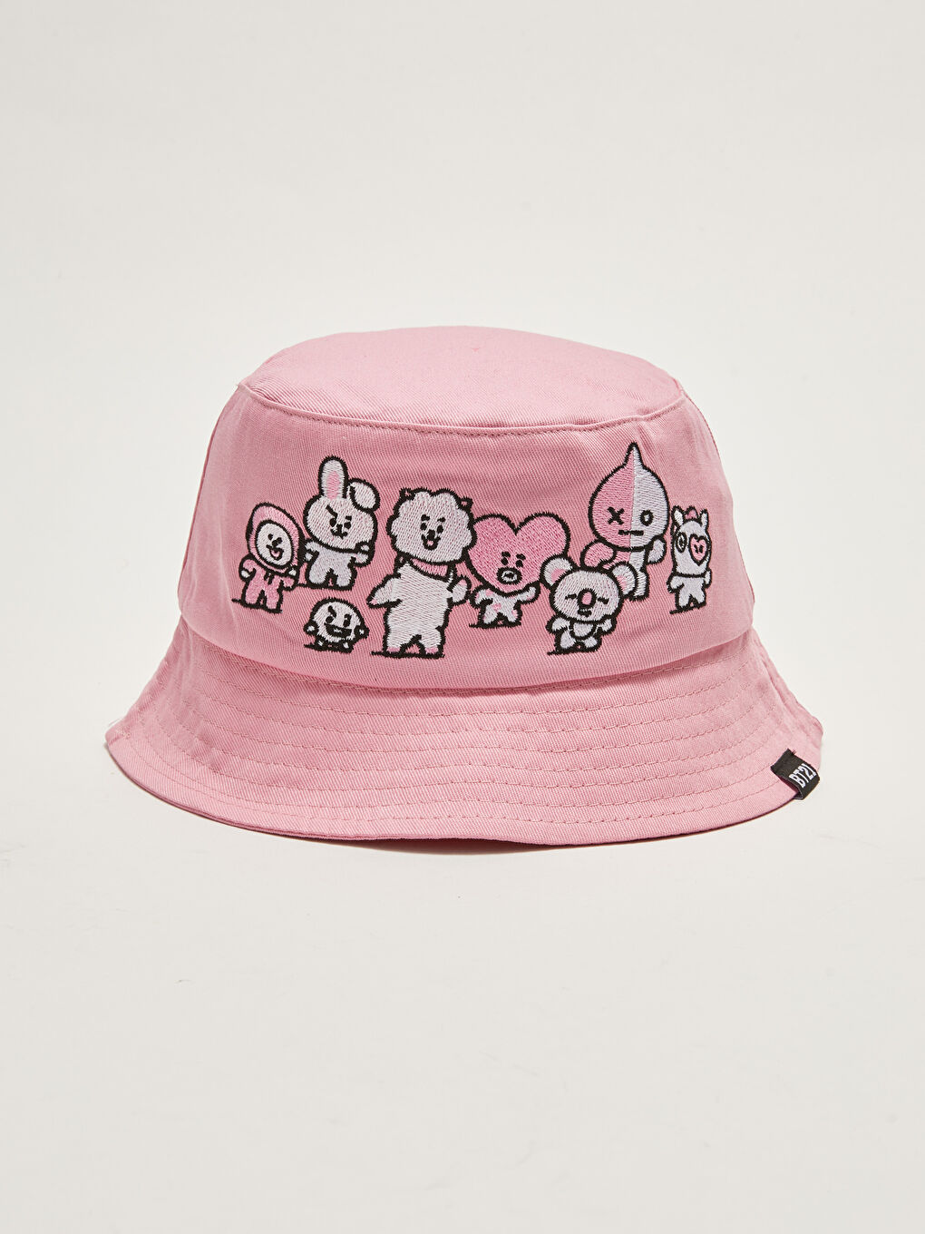 LCW ACCESSORIES Pembe Leylak BT21 Lisanslı Nakışlı Kız Çocuk Bucket Şapka