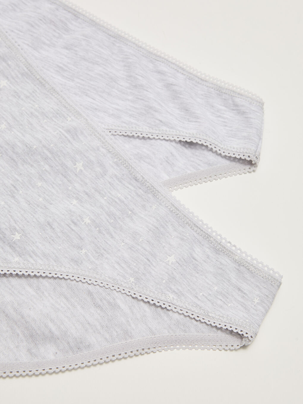 Gri Yıldız Desenli Bikini Külot 2'li Paket-2