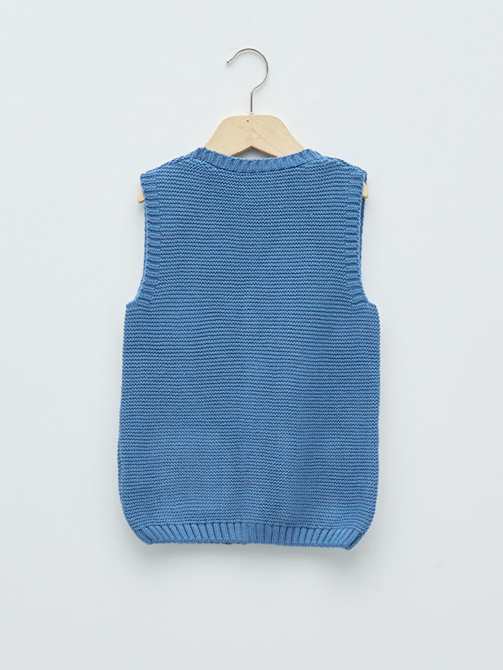 Vestă Tricotată cu Decolteu în V pentru Bebeluși-1