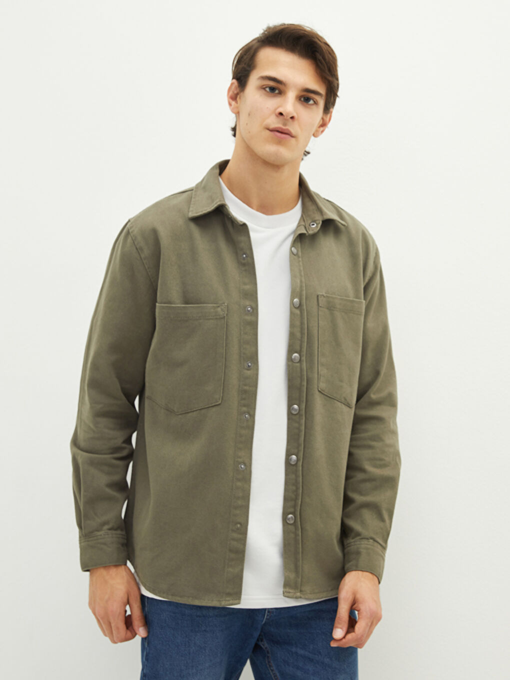 جاكيت جينز رجالي بقصة عادية-1