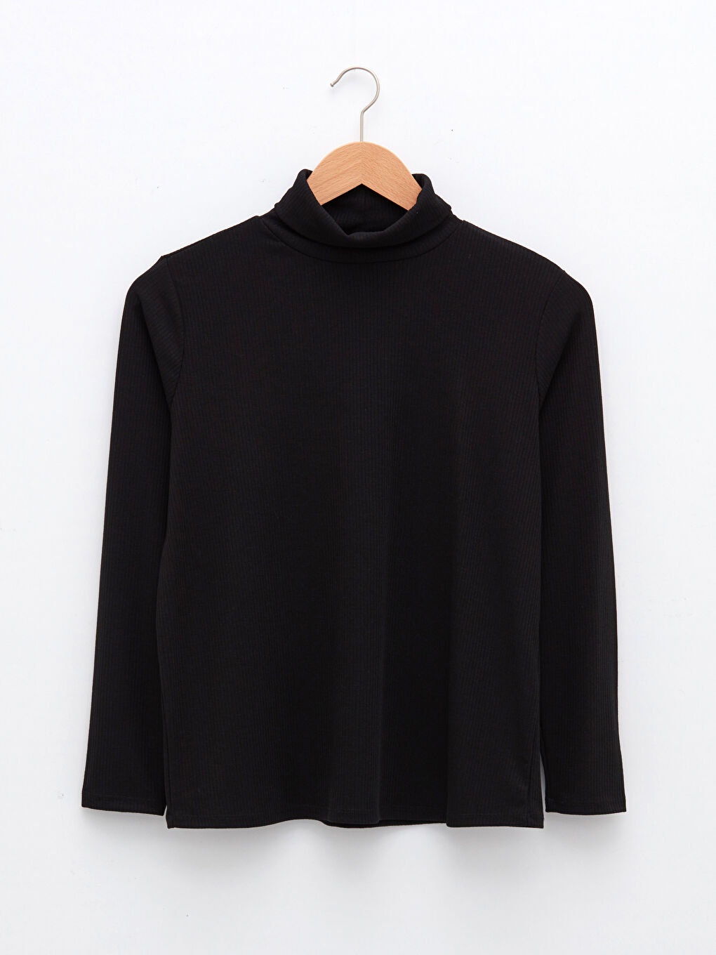 Plus Size Stand Collar Straight Long Sleeve Women's T-Shirt-5