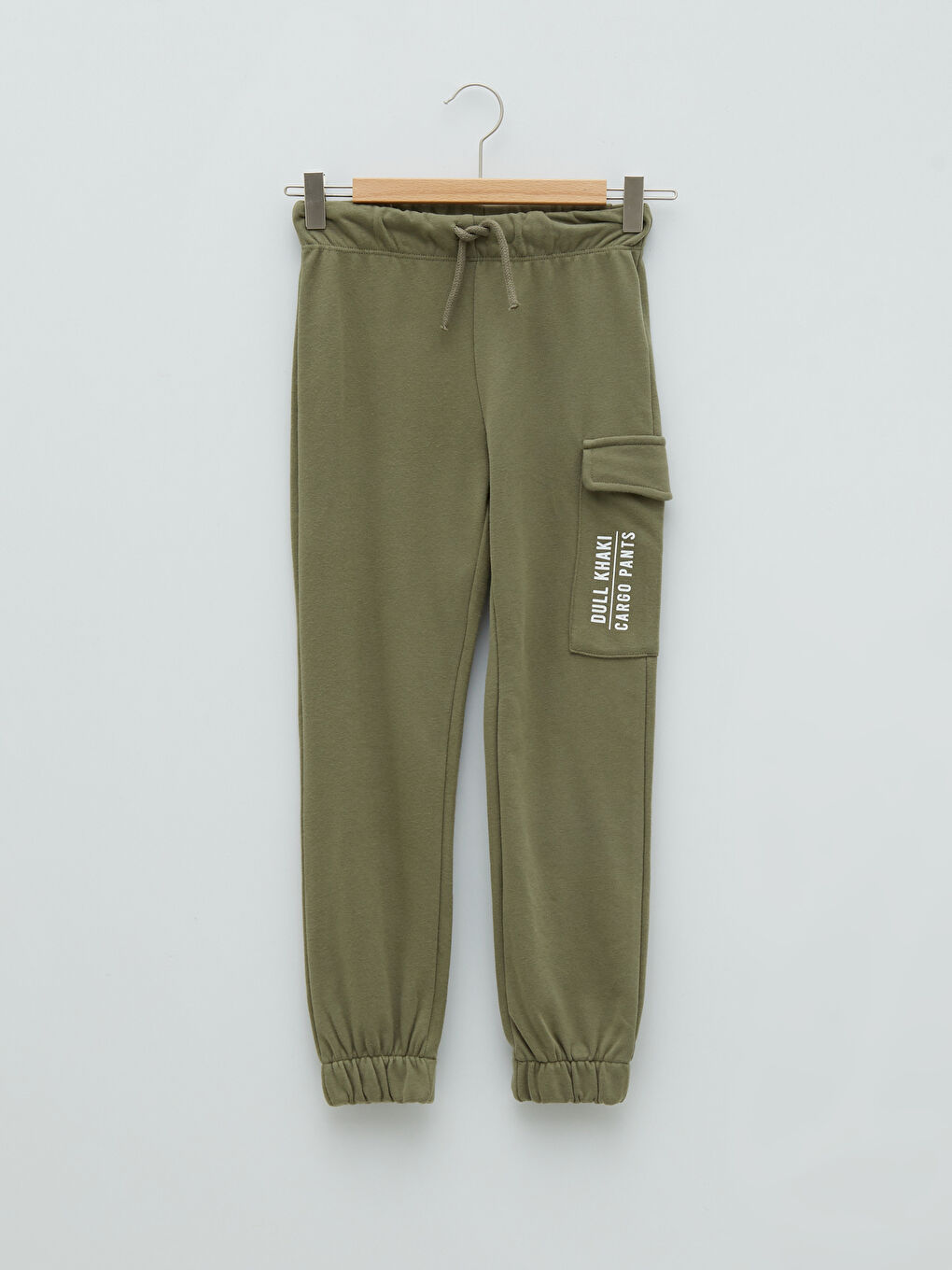 Haki Beli Lastikli Baskılı Kız Çocuk Jogger Eşofman Altı