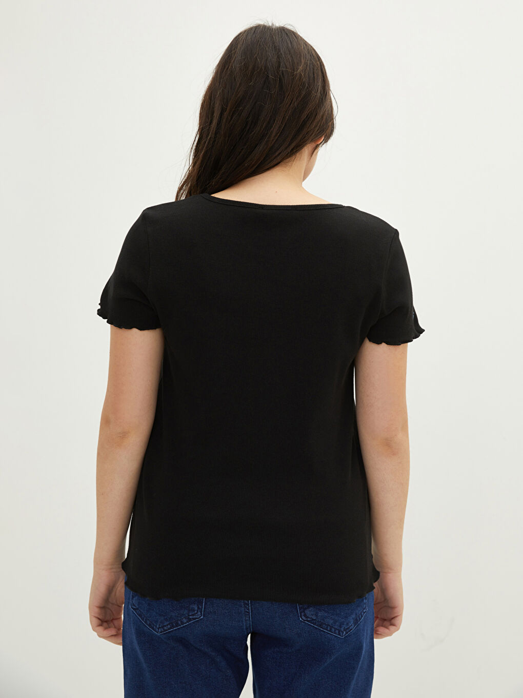 Plus Size Crew Neck Straight Short Sleeve Women's T-Shirt-3