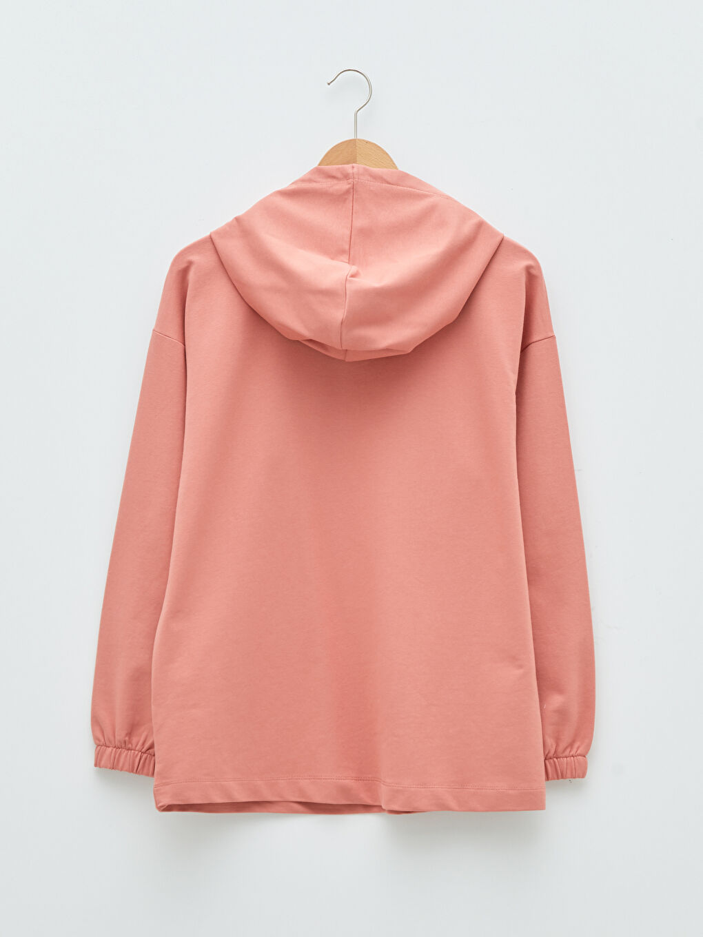 Hanorac Subțire Simplu Cu Glugă și Mânecă Lungă pentru Femei Mărimi Mari-6