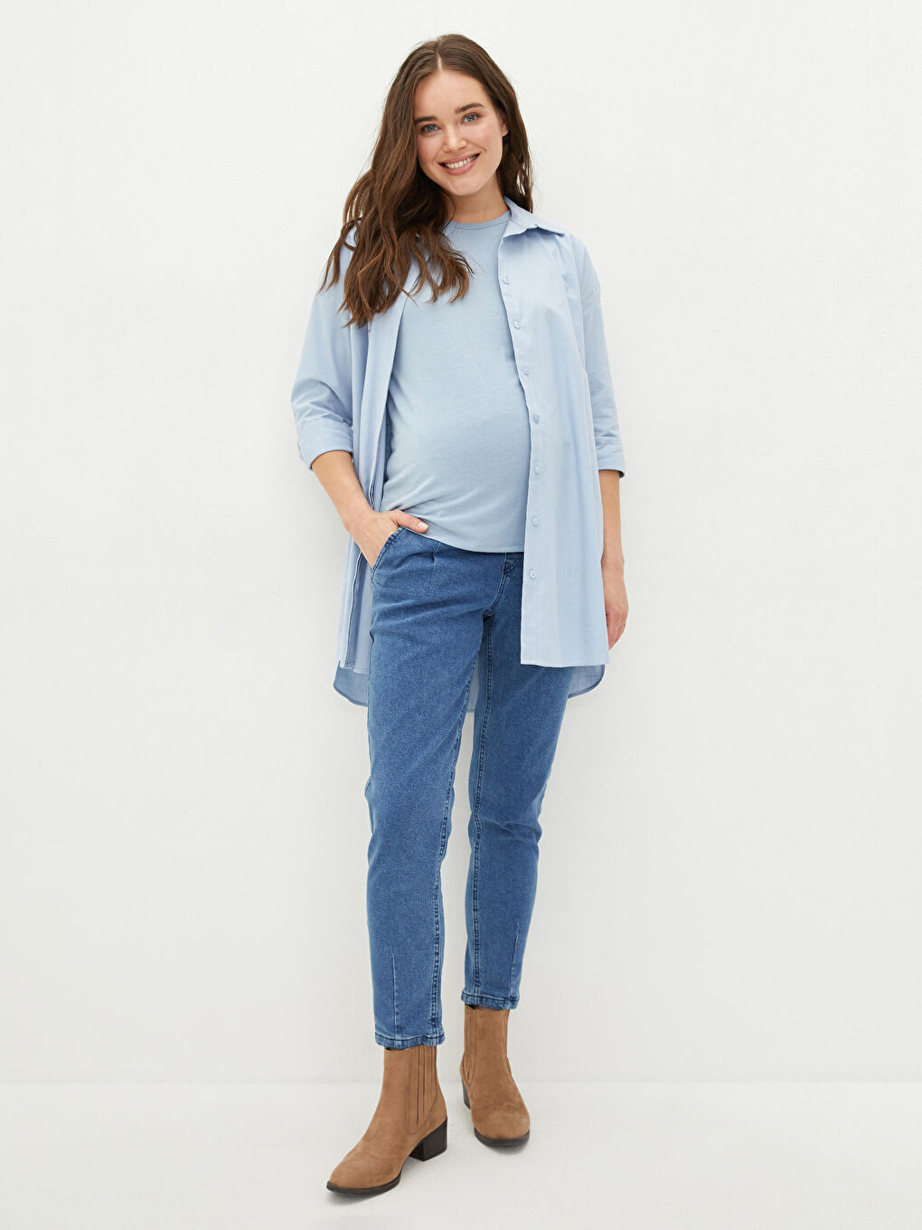 Standard Fit Straight Rodeo Maternity Jeans With Tummy Panel-1
