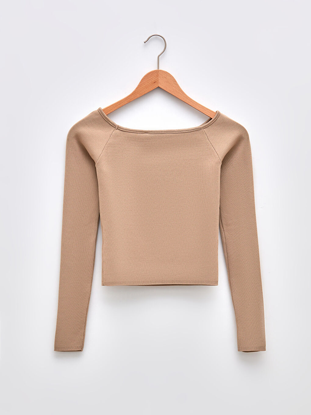 Slash Neck Plain Long Sleeve Women's Knitwear Sweater-6