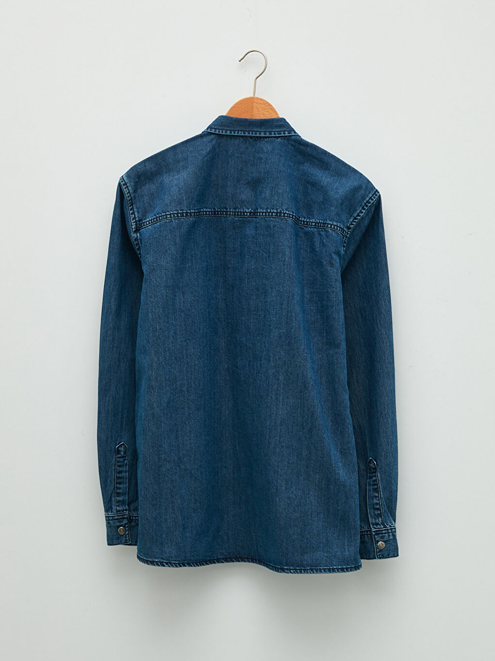 Relaxed Fit Long Sleeve Men's Denim Shirt-6