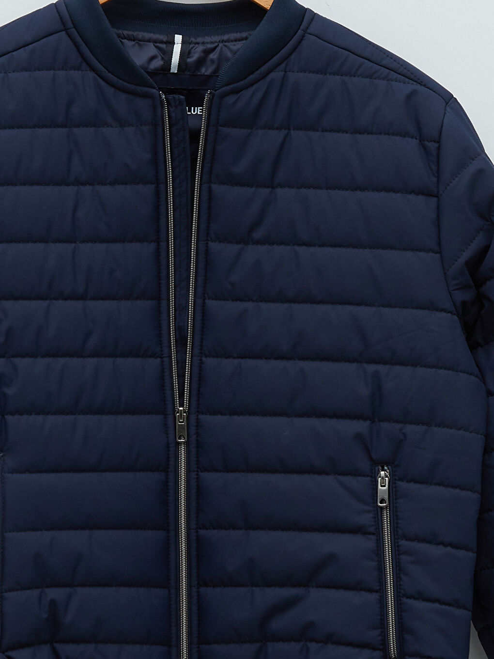 Lacivert Standart Kalıp Kolej Yaka Erkek Şişme Mont-9