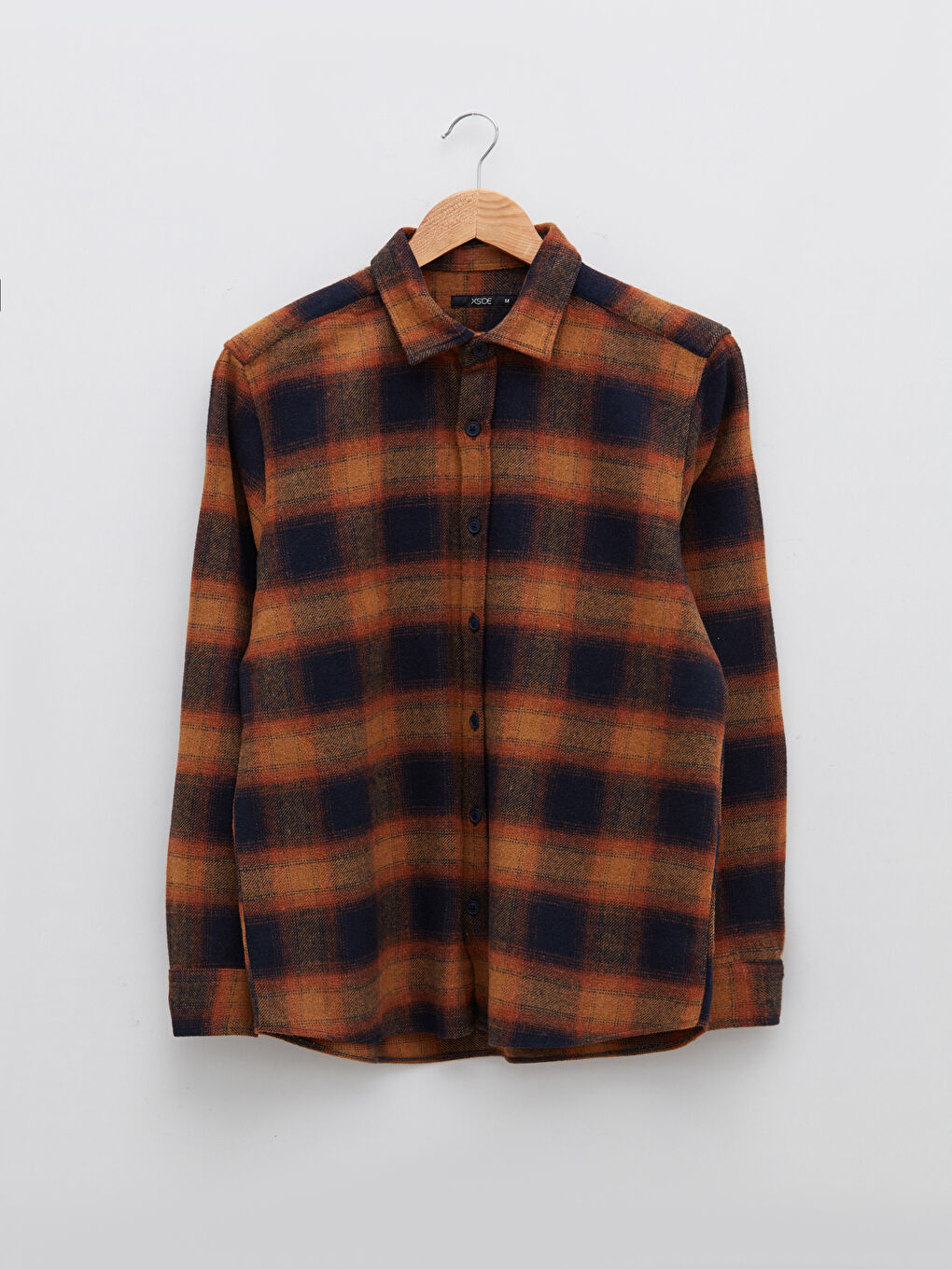 Regular Fit Long Sleeve Plaid Men's Flannel Shirt-5