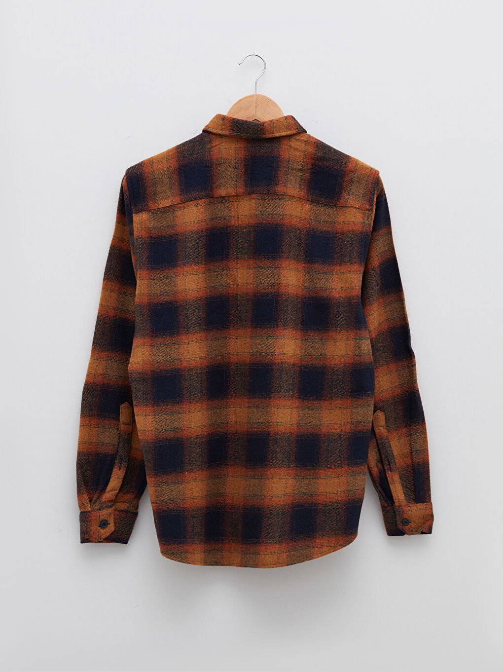 Regular Fit Long Sleeve Plaid Men's Flannel Shirt-6