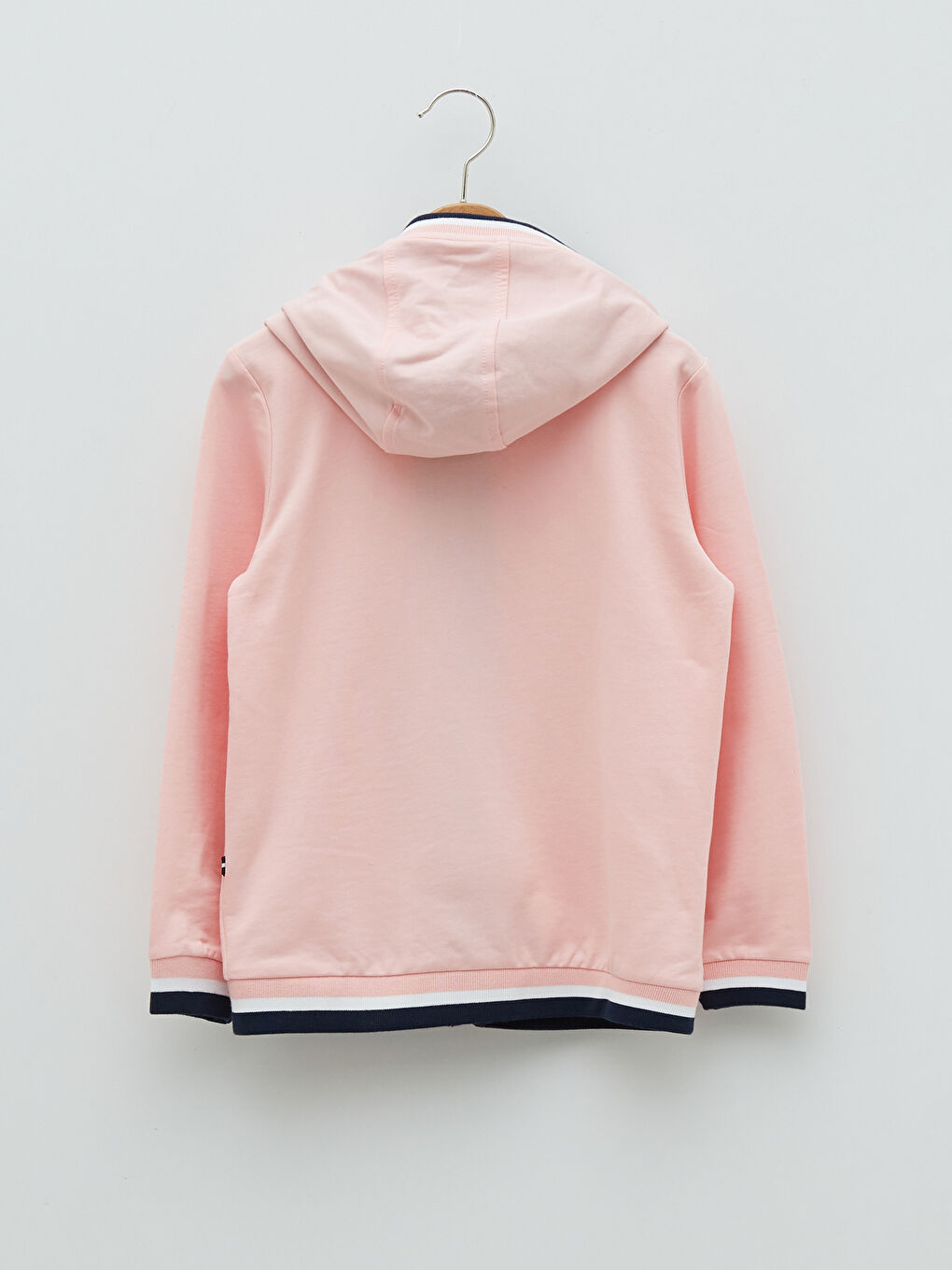 SOUTHBLUE Pembe Kapüşonlu Baskılı Uzun Kollu Kız Çocuk Fermuarlı Sweatshirt - 1