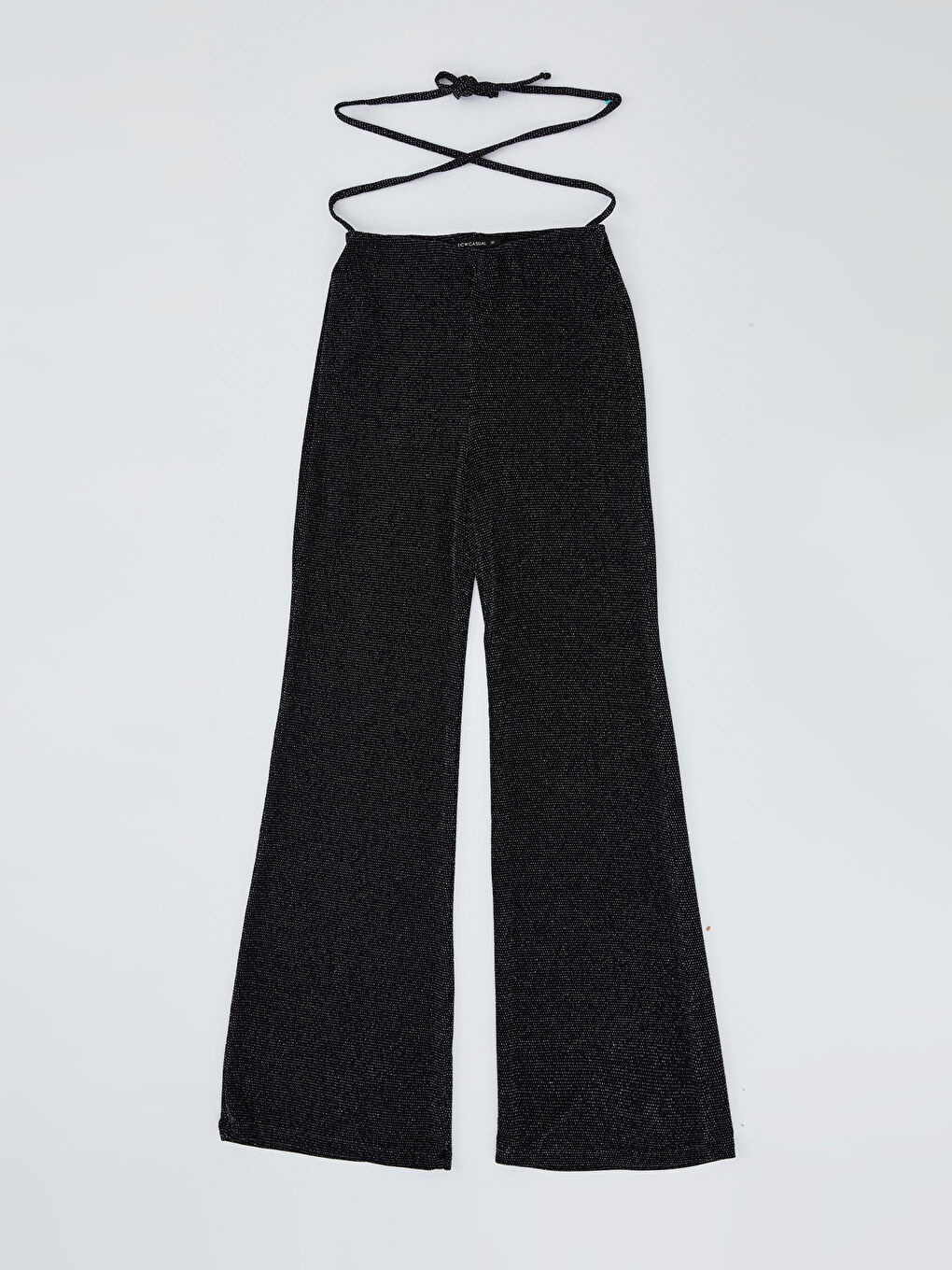 Pantalone sa Šljokicama i Detaljem Vezivanja u Struku za Žene-4