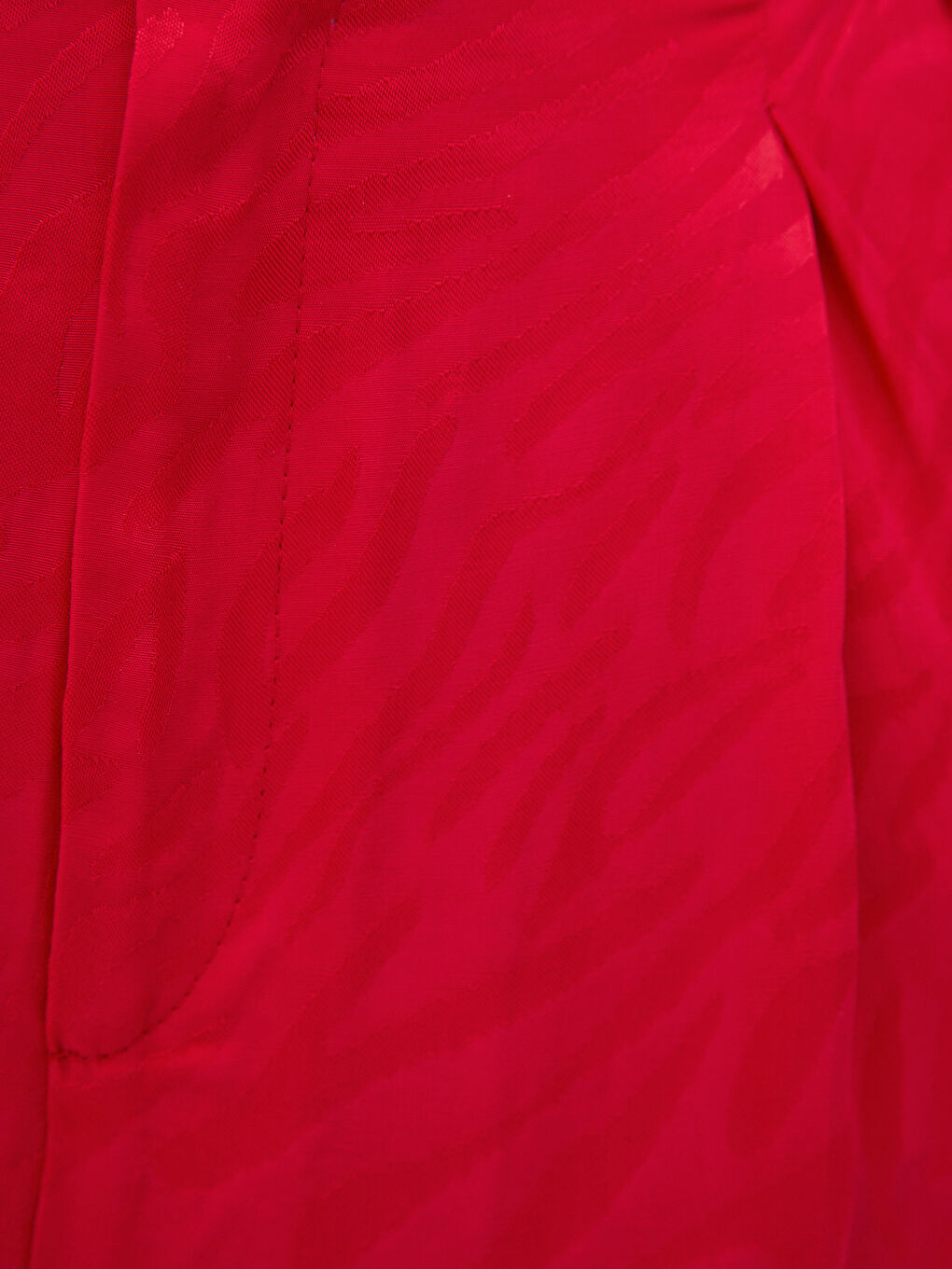 Fuşya Rahat Kalıp Kendinden Desenli Geniş Paça Viskon Kadın Pantolon-4