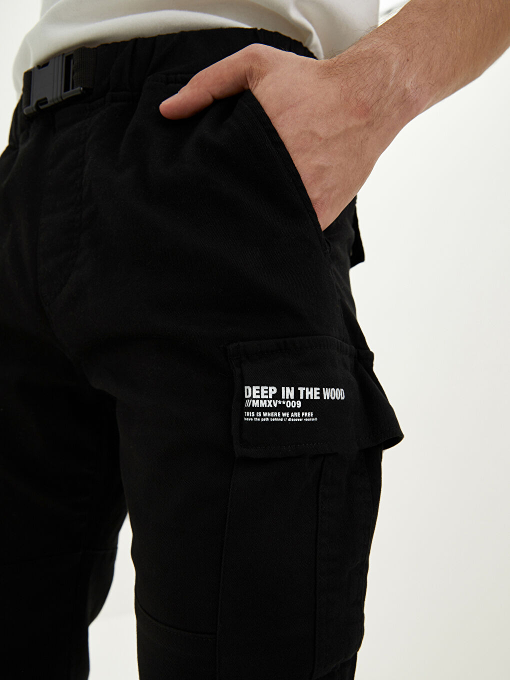 Siyah Standart Kalıp Gabardin Erkek Pantolon-2