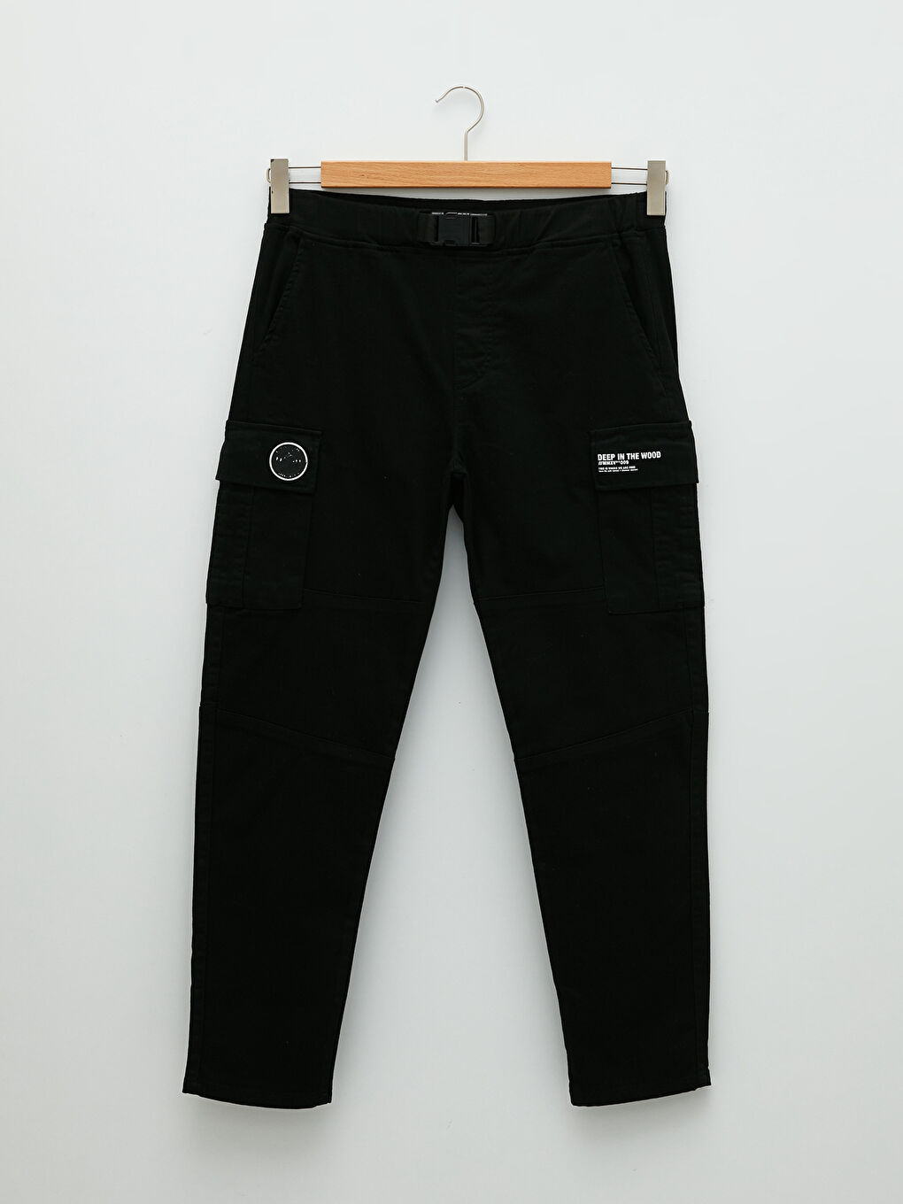 Siyah Standart Kalıp Gabardin Erkek Pantolon-6