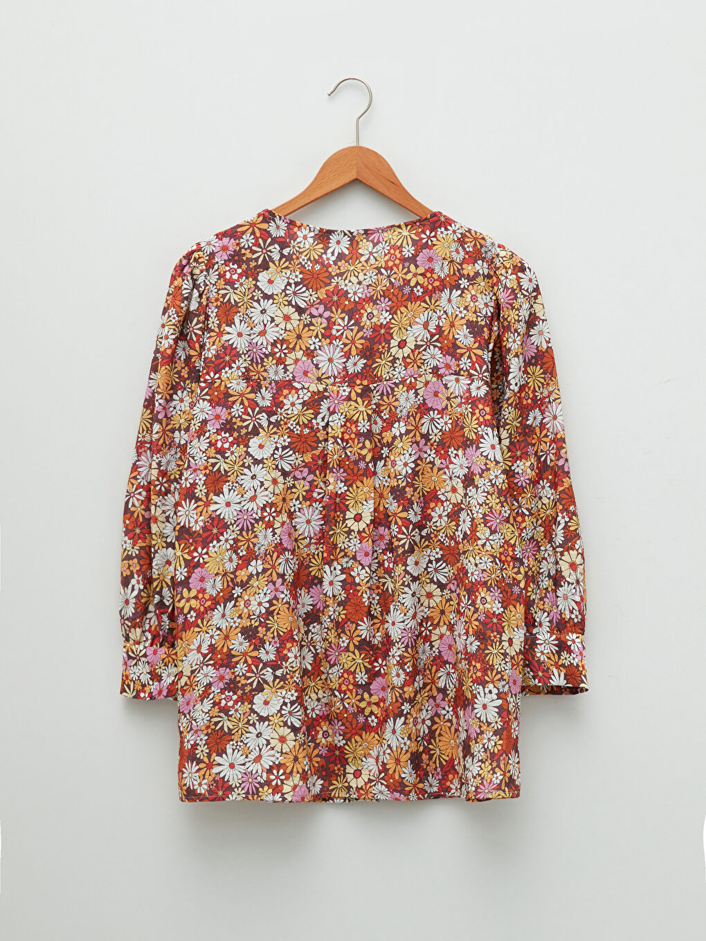 Baby Collar Floral Poplin Woman Shirt-6