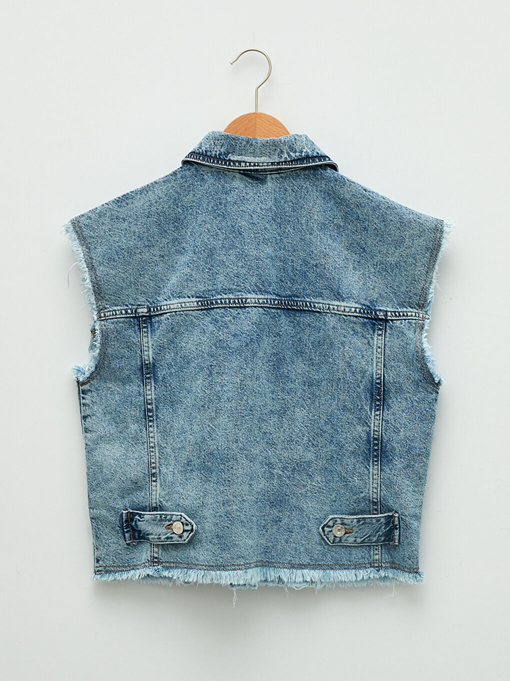 LCW Jeans Shirt Collar Plain Pocket Detailed Rodeo Women's Jean Vest -W1JS31Z8-507