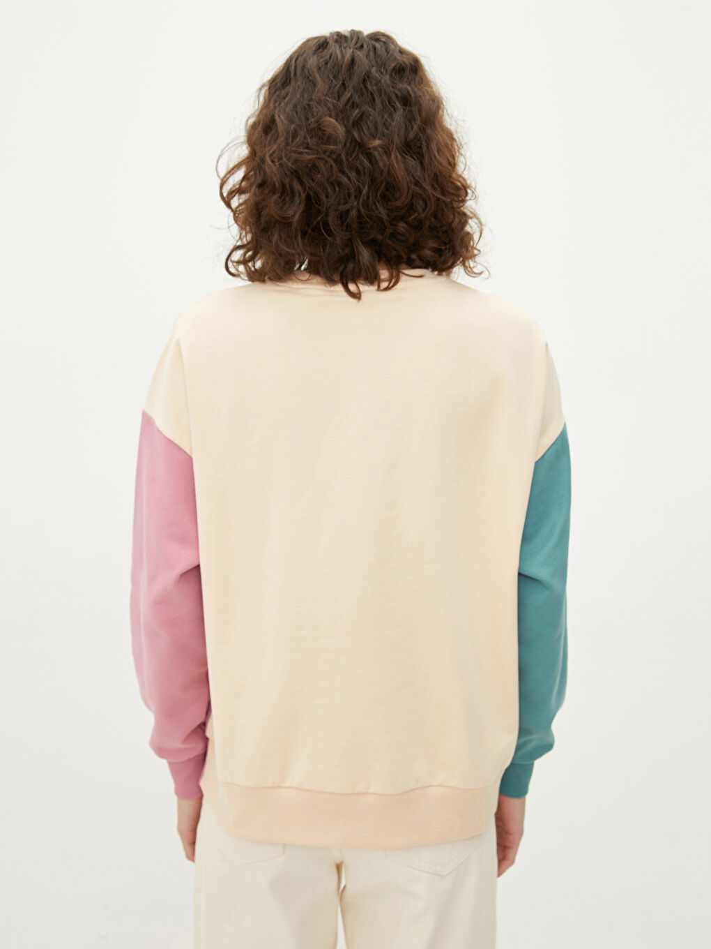 Hanorac cu Guler Rotund Imprimat Minnie Mouse cu Mânecă Lungă pentru Femei-4