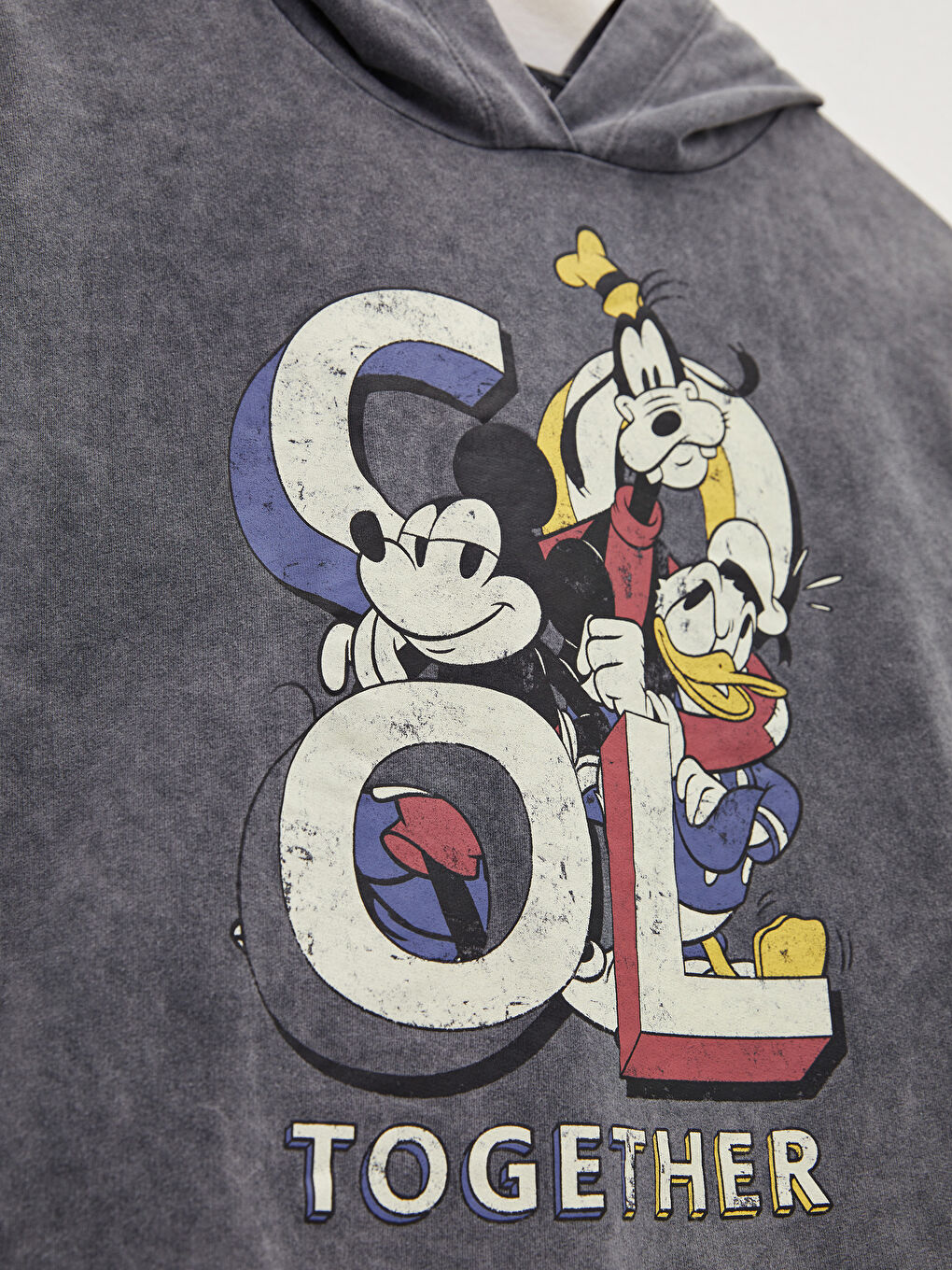 LCW Vision Siyah Kapüşonlu Mickey Mouse Baskılı Uzun Kollu Pamuklu Kadın Sweatshirt - 6