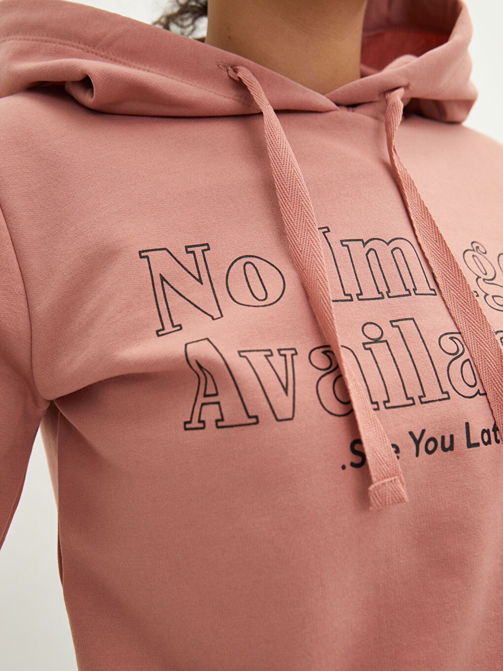 LCW Vision Hooded Slogan Printed Long Sleeve Women's Sweatshirt -W1JS90Z8-SBM