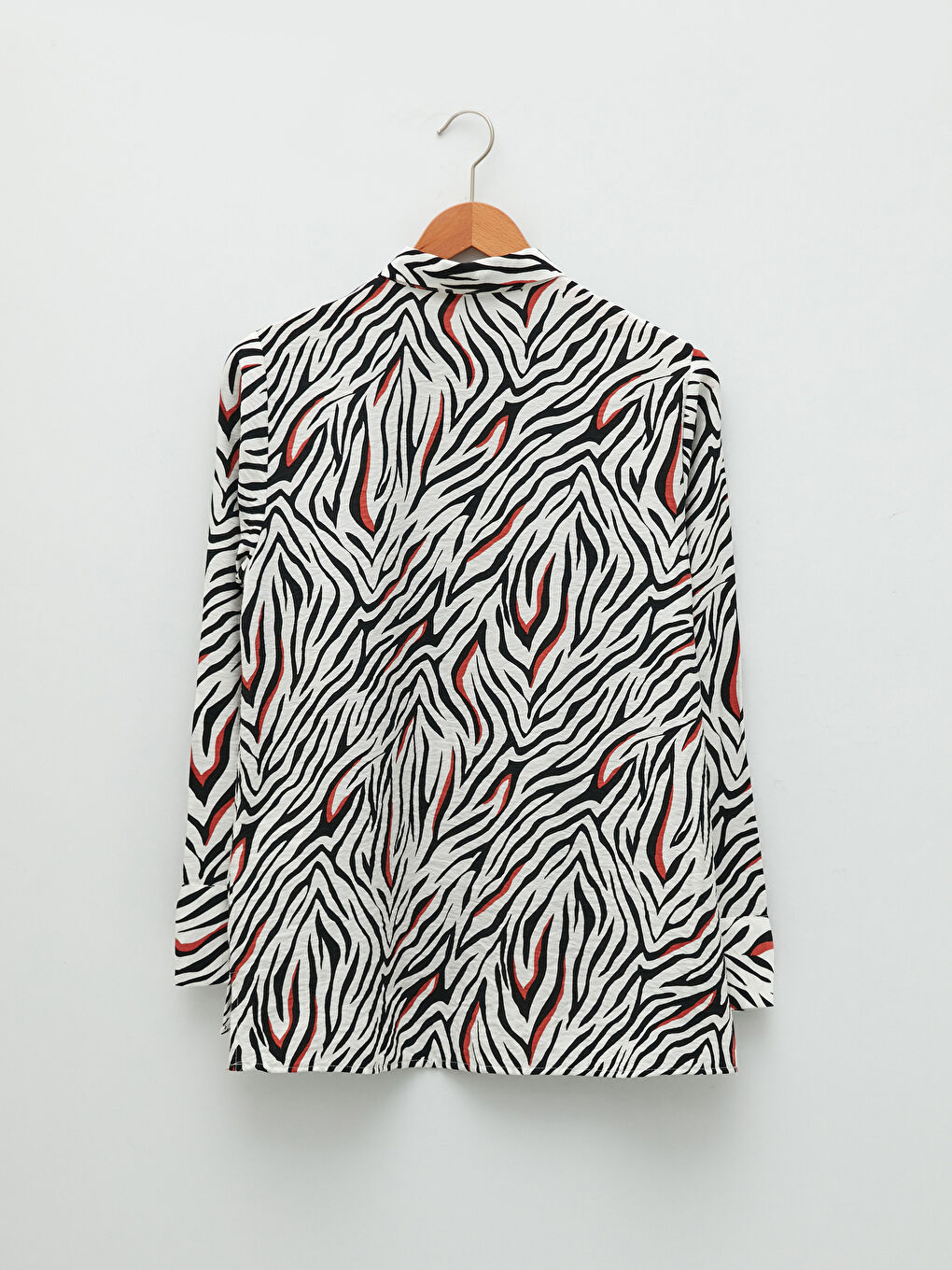 LCW Grace Hidden Button Closure Patterned Long Sleeve Poplin Women's Shirt -W1JS95Z8-LQJ