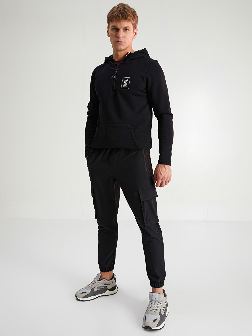 Siyah Slim Fit Erkek Jogger Eşofman Altı-1