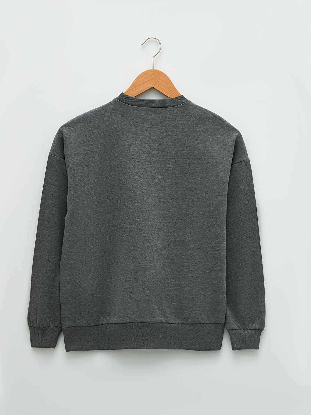 Gri Bisiklet Yaka Bugs Bunny Baskılı Uzun Kollu Kadın Sweatshirt-6