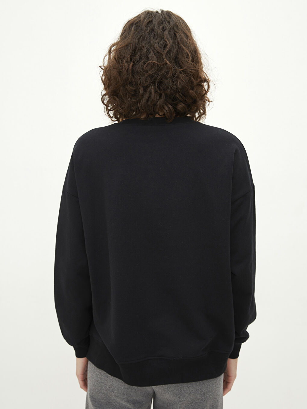 Crew Neck Matrix Printed Long Sleeve Women's Sweatshirt-4