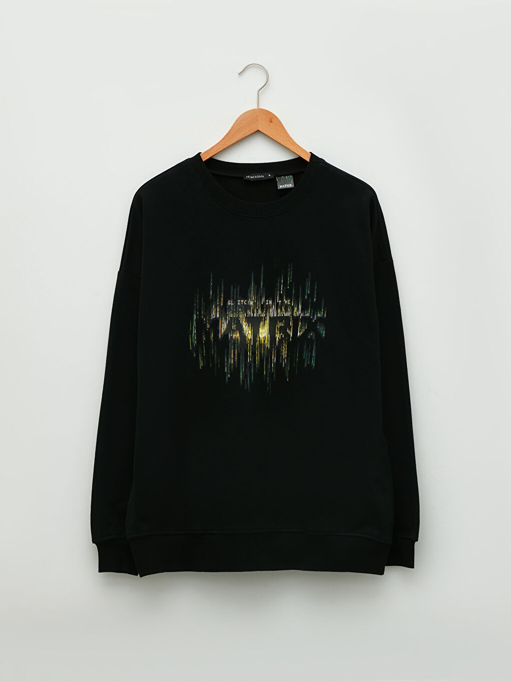 Crew Neck Matrix Printed Long Sleeve Women's Sweatshirt-5