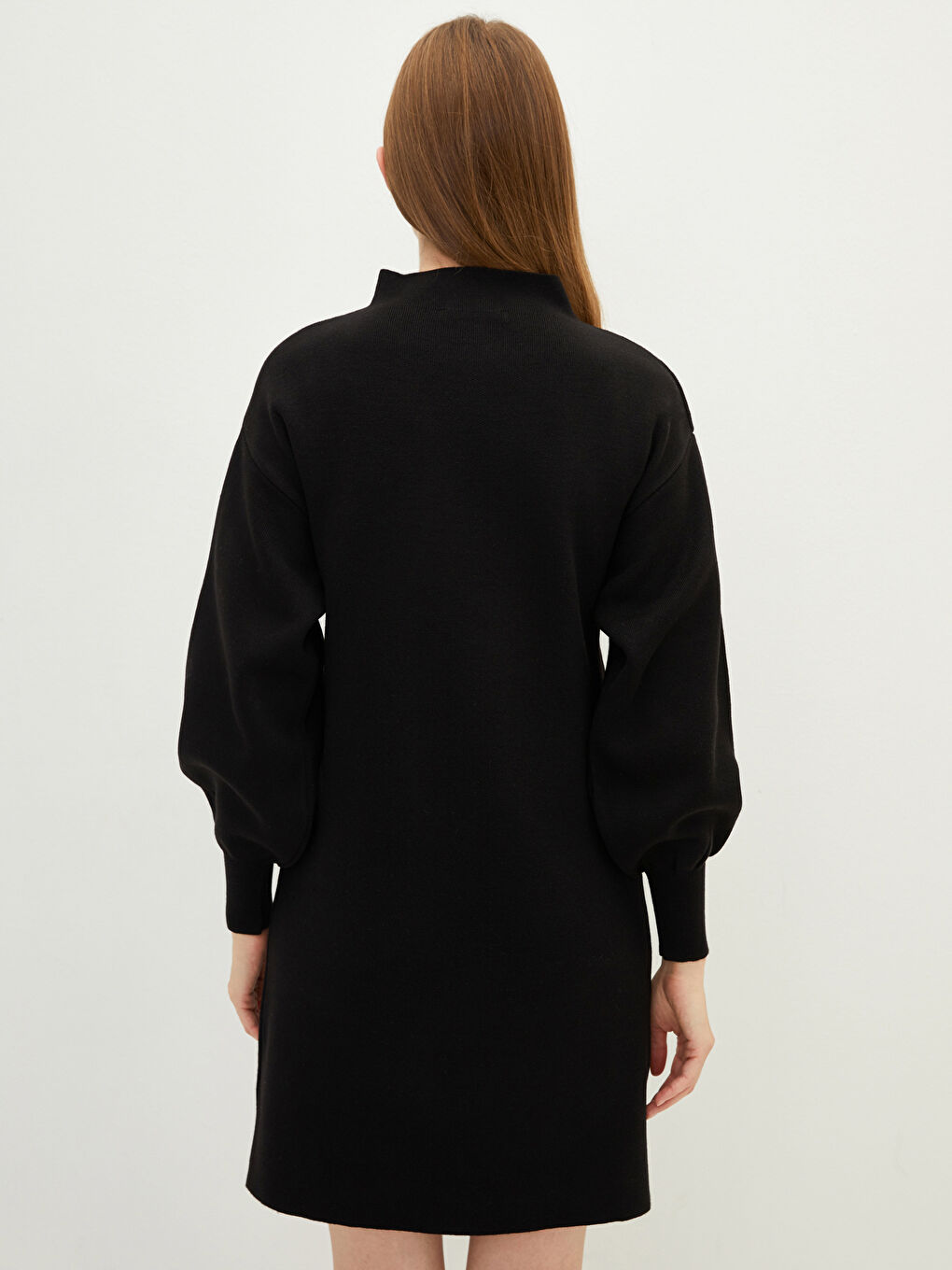 LCW Vision Funnel Neck Plain Long Sleeve Women's Knitwear Dress -W1JT81Z8-CVL
