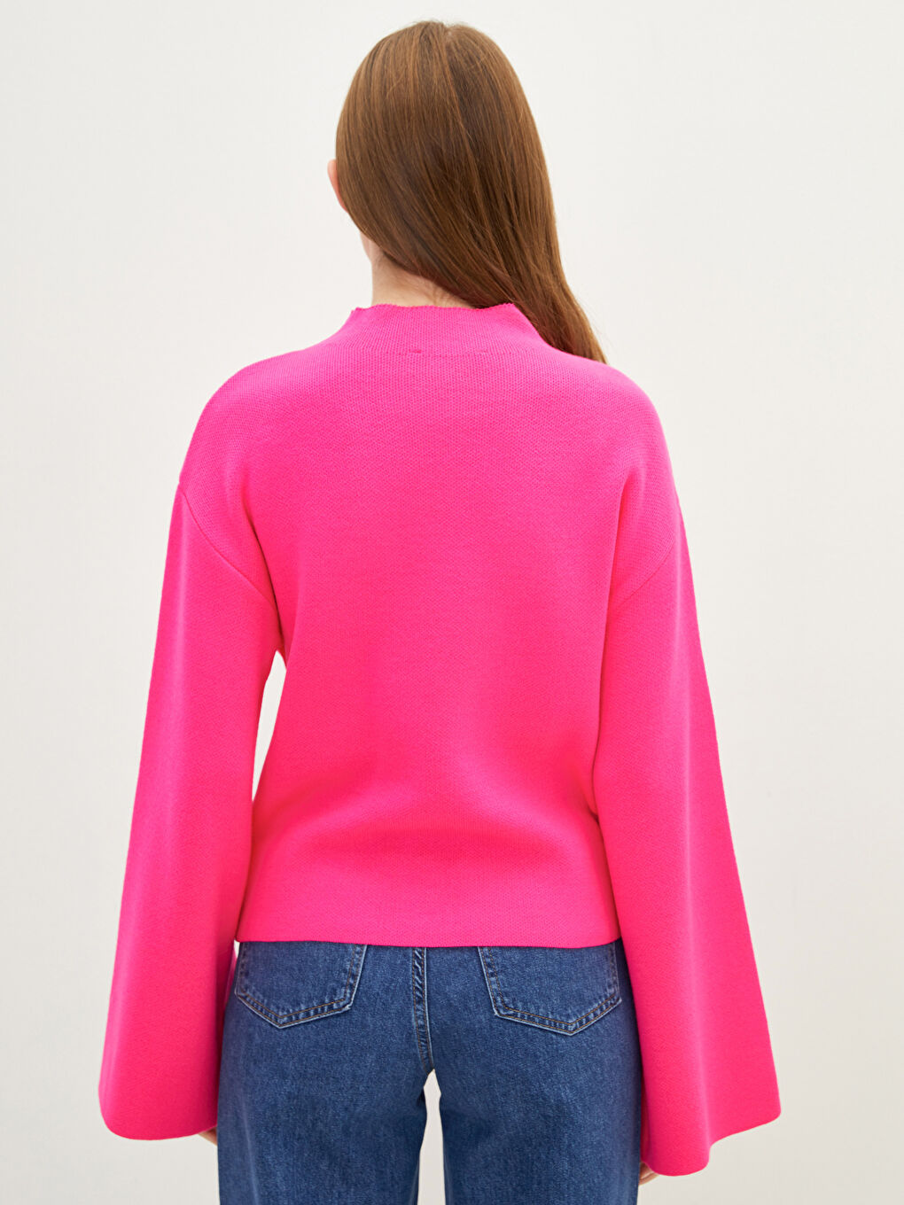 Funnel Neck Women's Knit Sweater-4