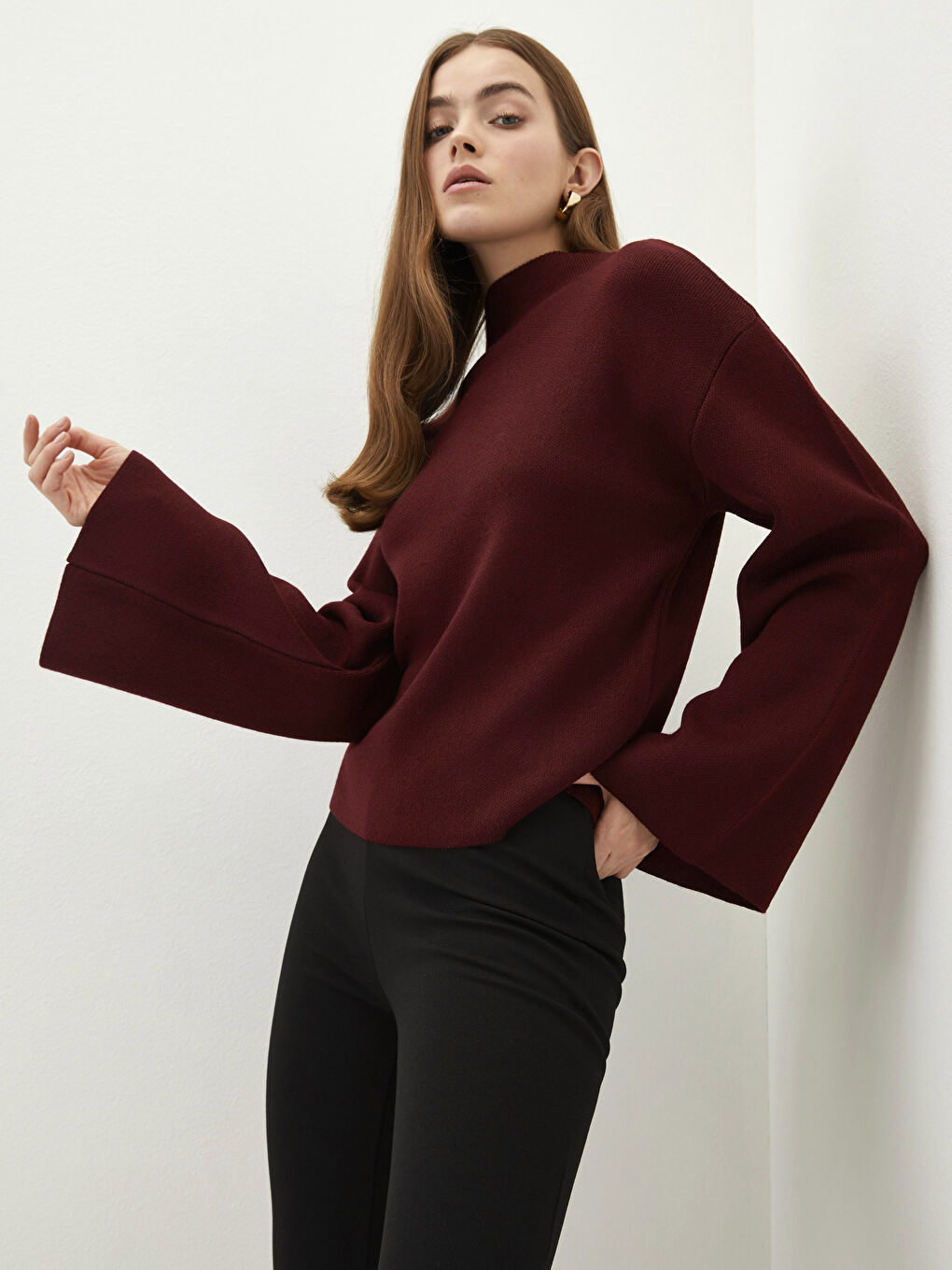 LCW Vision Trichterkragen Damen Strickpullover -W1JU00Z8-R3J