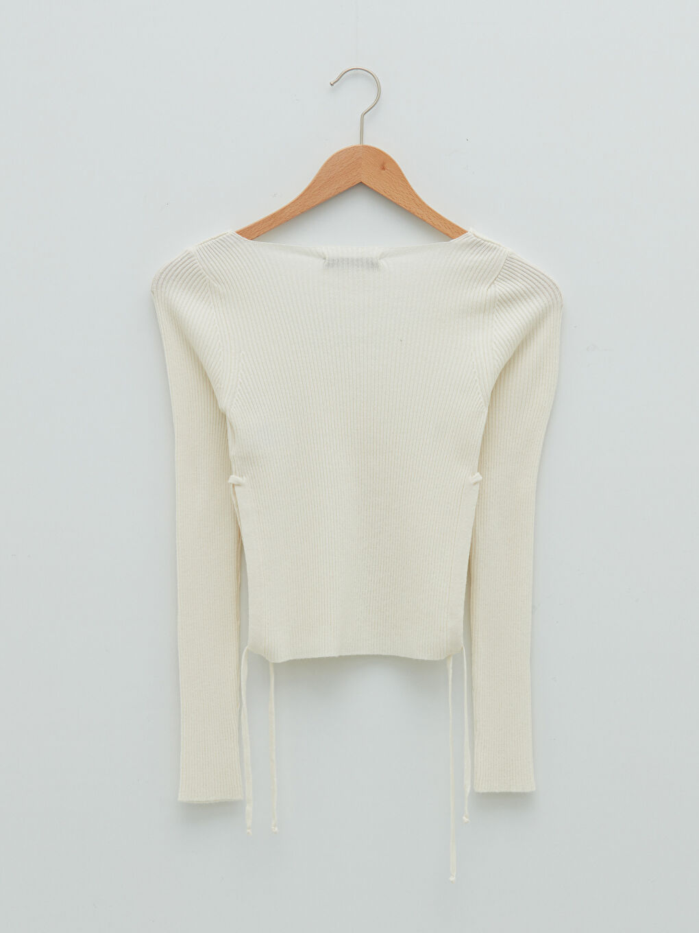 Pulover Tricotat pentru Femei cu Mânecă Lungă și Decolteu în V Simplu-6