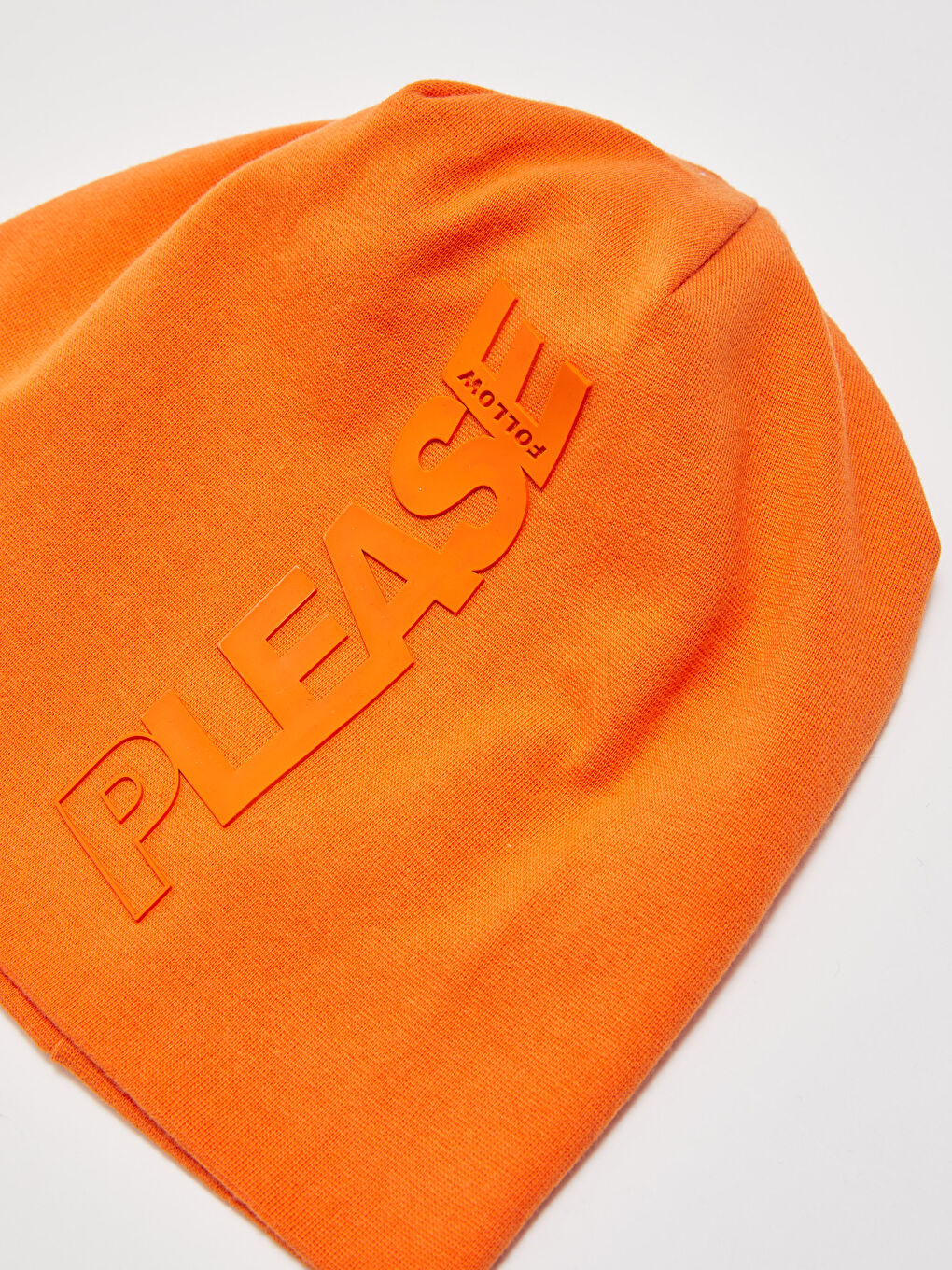 Turuncu Yazı Baskılı Erkek Pamuklu Bere-1