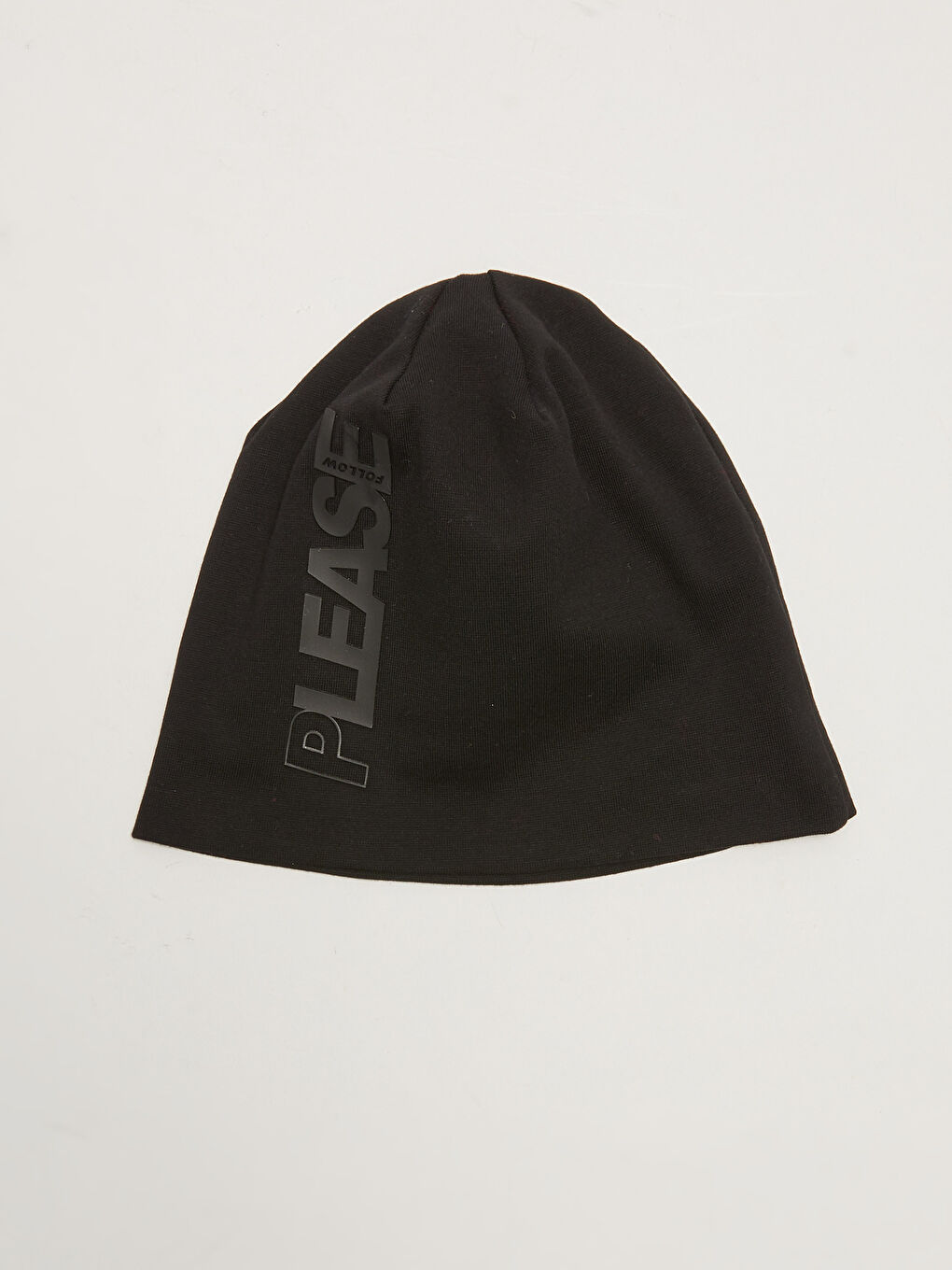 Siyah Yazı Baskılı Erkek Pamuklu Bere-3